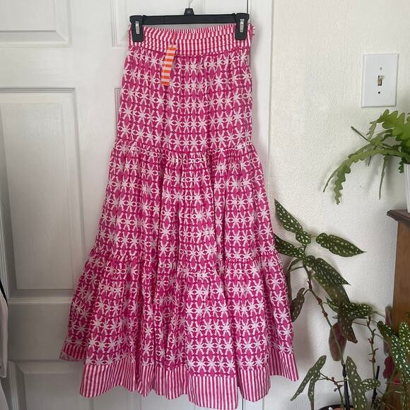 NWT Brooks Ave Tiered Maxi Skirt - Spice Market Pink - Picture 3 of 5